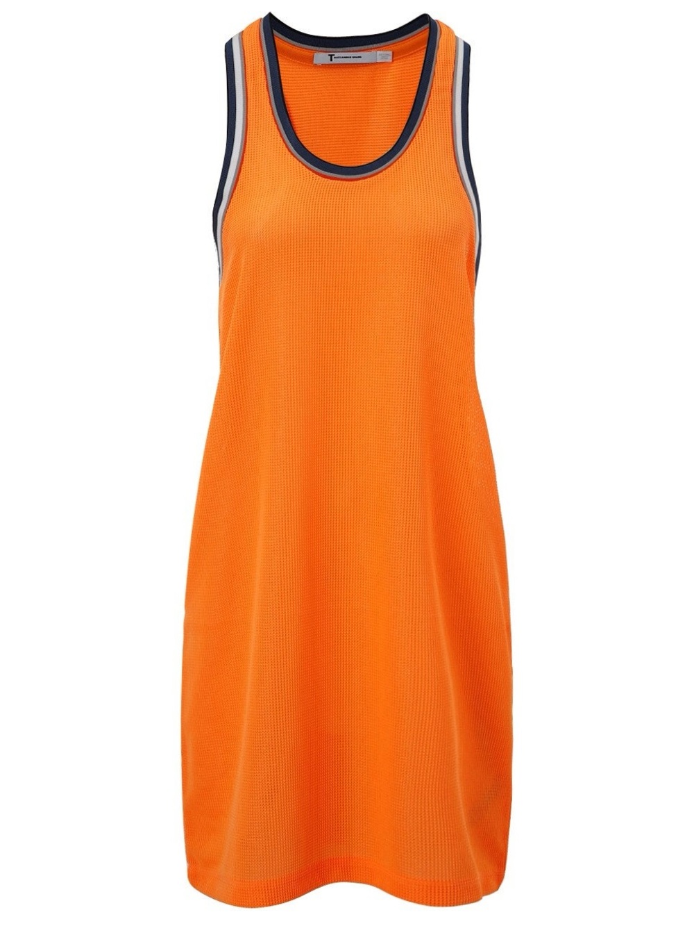 T BY ALEXANDER WANG Orange Mesh Tank Top Dress with Contrast Trim Size Small